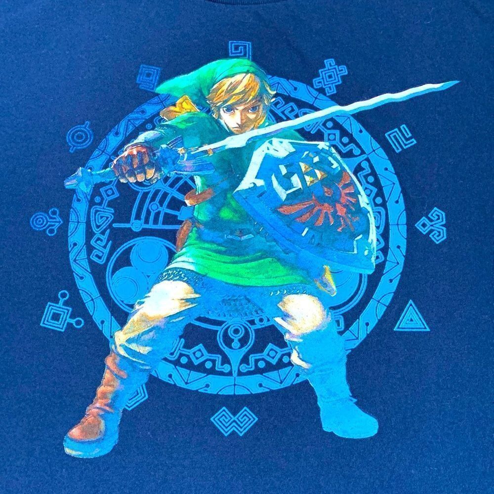 The Legend of Zelda Game Anime Graphic T-Shirt XL Unisex Navy Blue